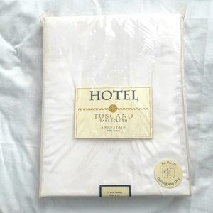Hotel Toscano White Tablecloth 70x108 Cotton New